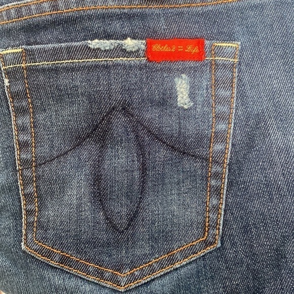 Level 99 flared leg darker denim jeans with rhinestone belt loops. - Picture 14 of 16